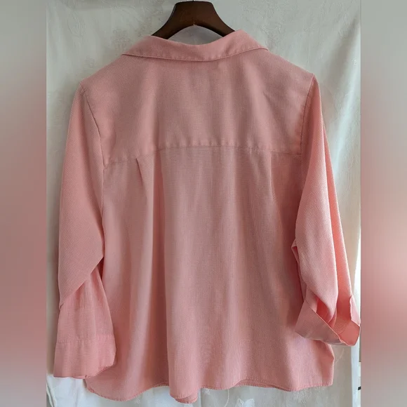 CJ Banks Light Pink Relaxed Button-Front Shirt - Picture 2 of 2